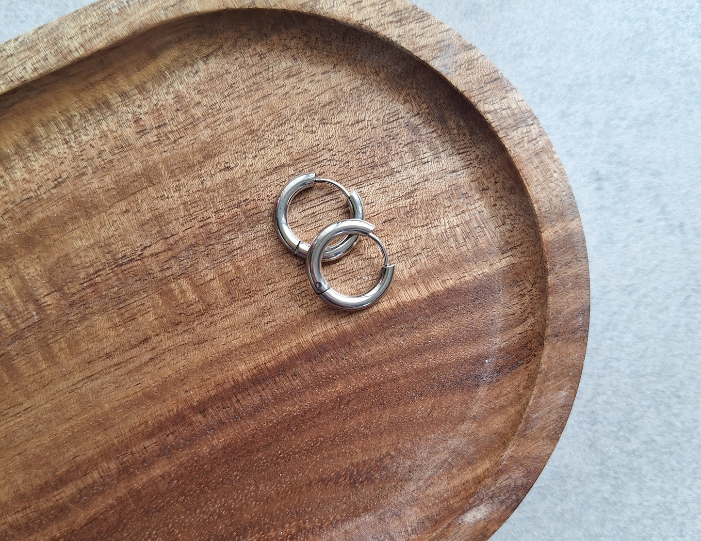 Paire de créoles - Argentée - 15mm - Fil 2,5mm